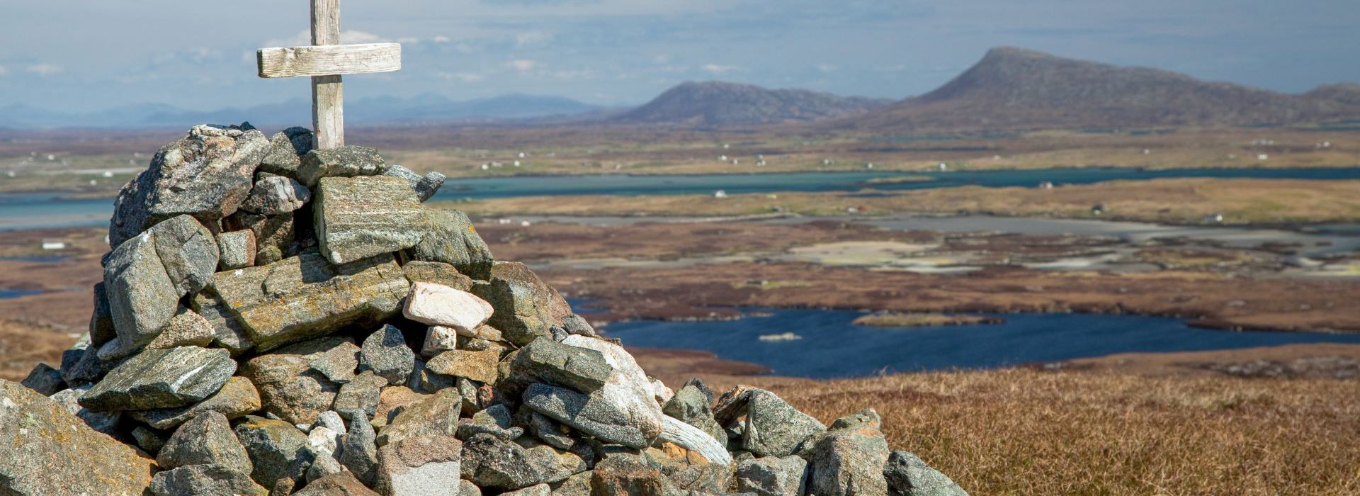 A view of North Uist and Eaval From the top of rueval on Benbecula