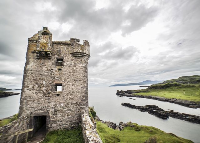 A close view of Gylen Castle on the isle of Kerrera